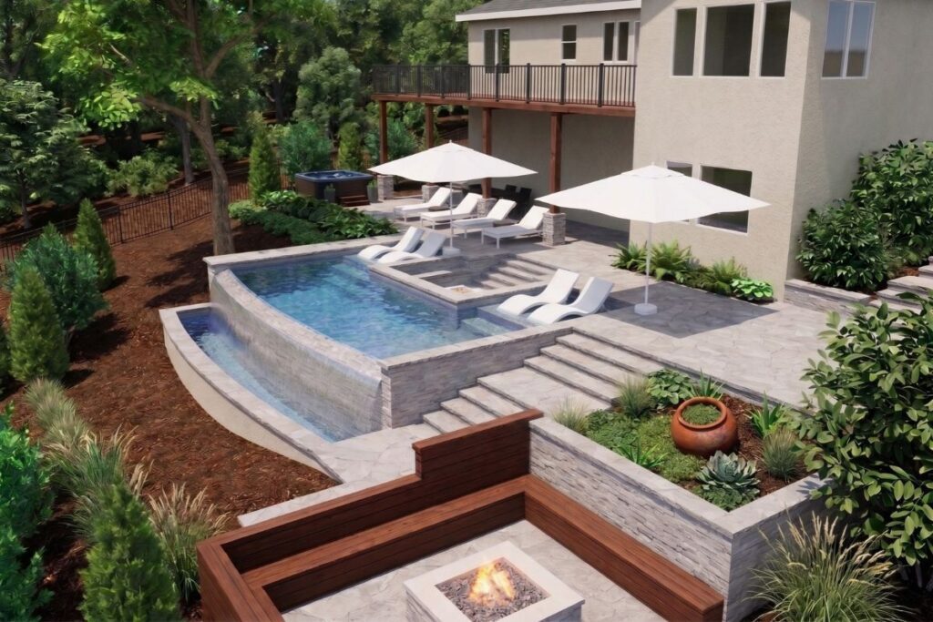Granite Pools 3D Rendering 3